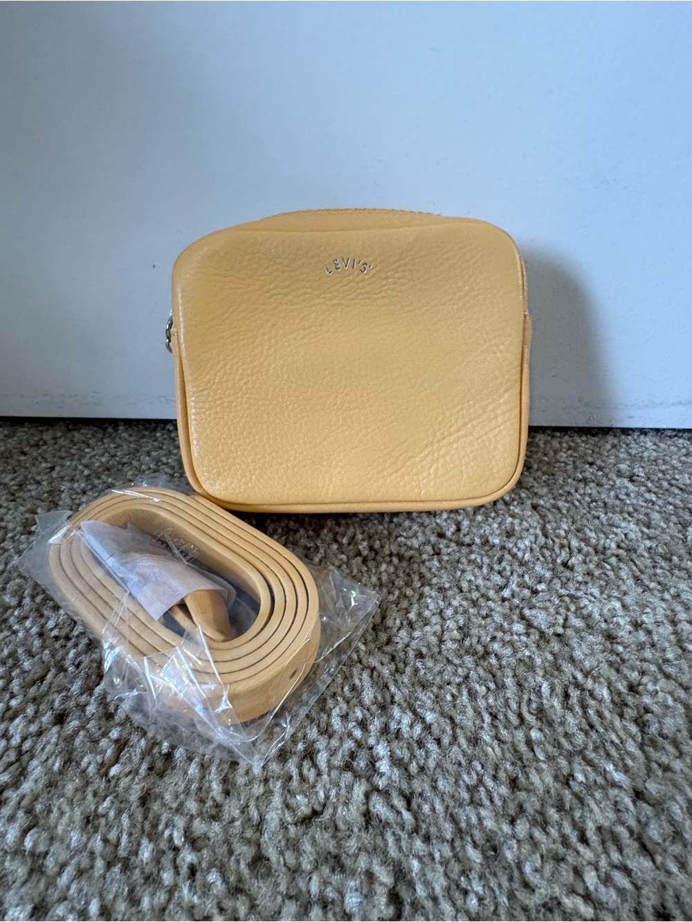Levi's Yellow Pebbled Leather Belt Bag